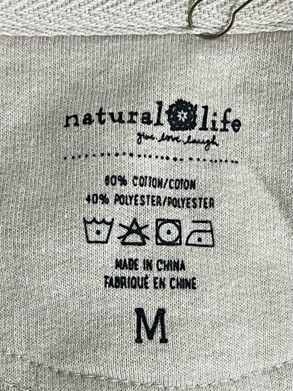 NATURAL LIFE Cream Graphic Crewneck Sweatshirt sz M - Picture 6 of 6